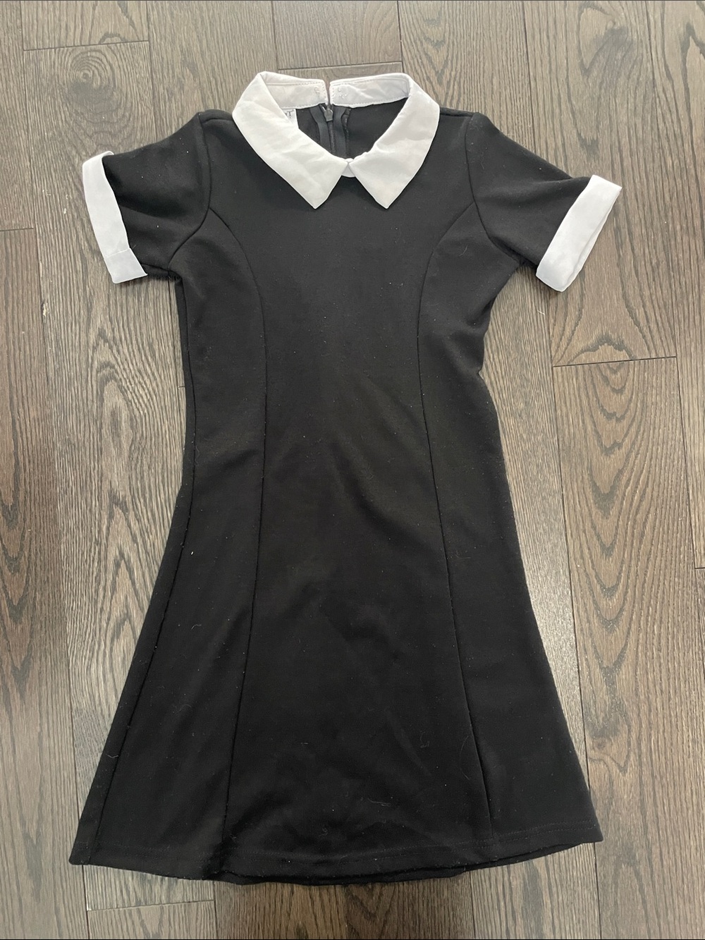 WEDNESDAY- Adam’s Family costume - Black Dress with White Collar and Cuffs
